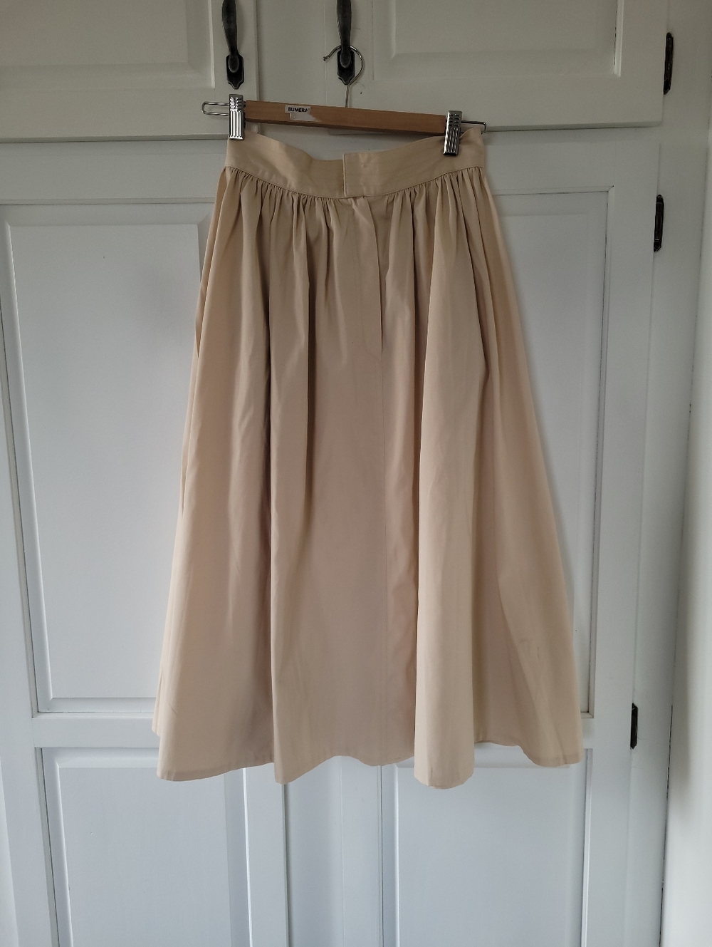 Oscar de.La.Renta Cream Gathered A-Line Skirt Pockets S